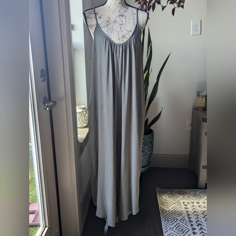 Strapless wide leg jumpsuit